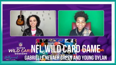 NFL-WILD-CARD-GAME-2022-Gabrielle-Nevaeh-Green-and-Young-Dylan-with-Rick-Hong_d880e5e0